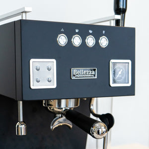 Close up of Bellezza Bellona Coffee Machine in black - Espresso Repair Specialists NZ